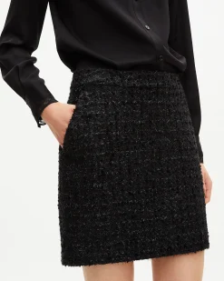 Jupe courte en tweed brillant noire
