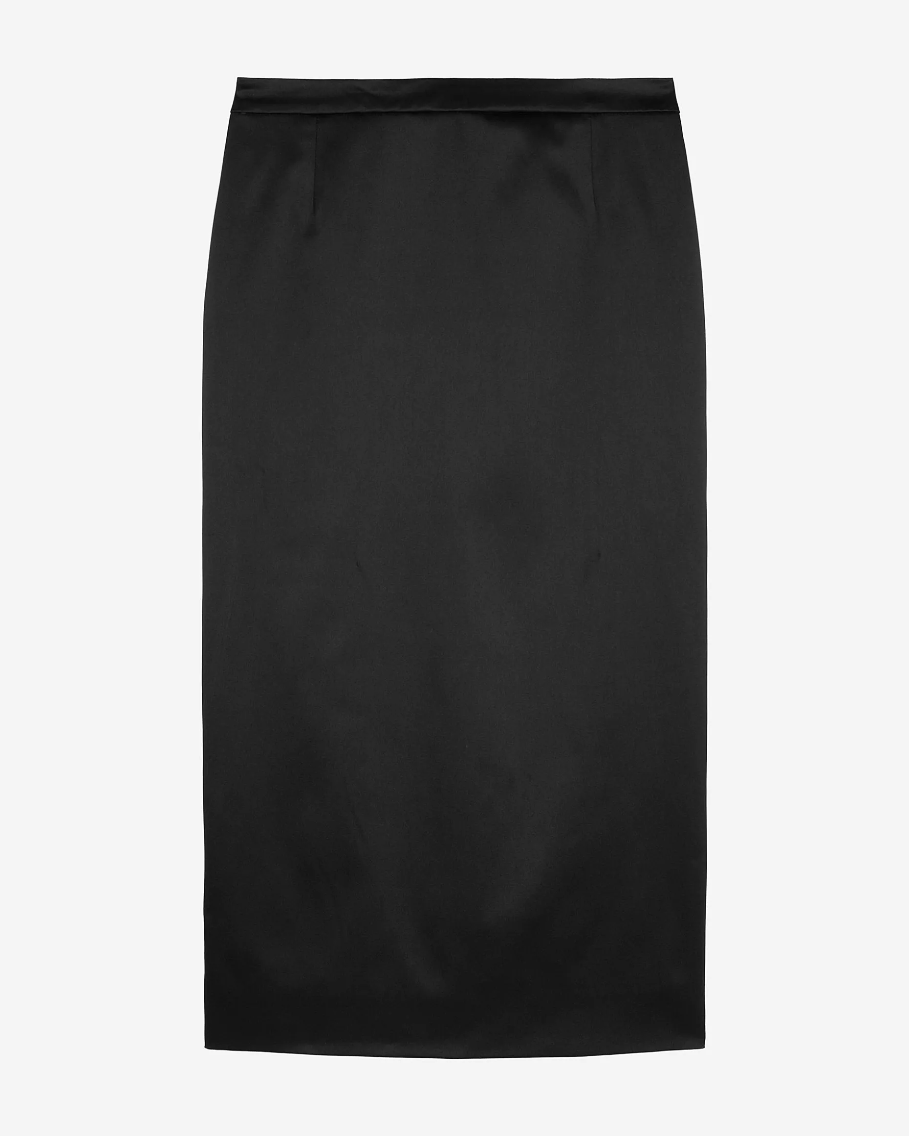 Jupe longue crayon en satin noire