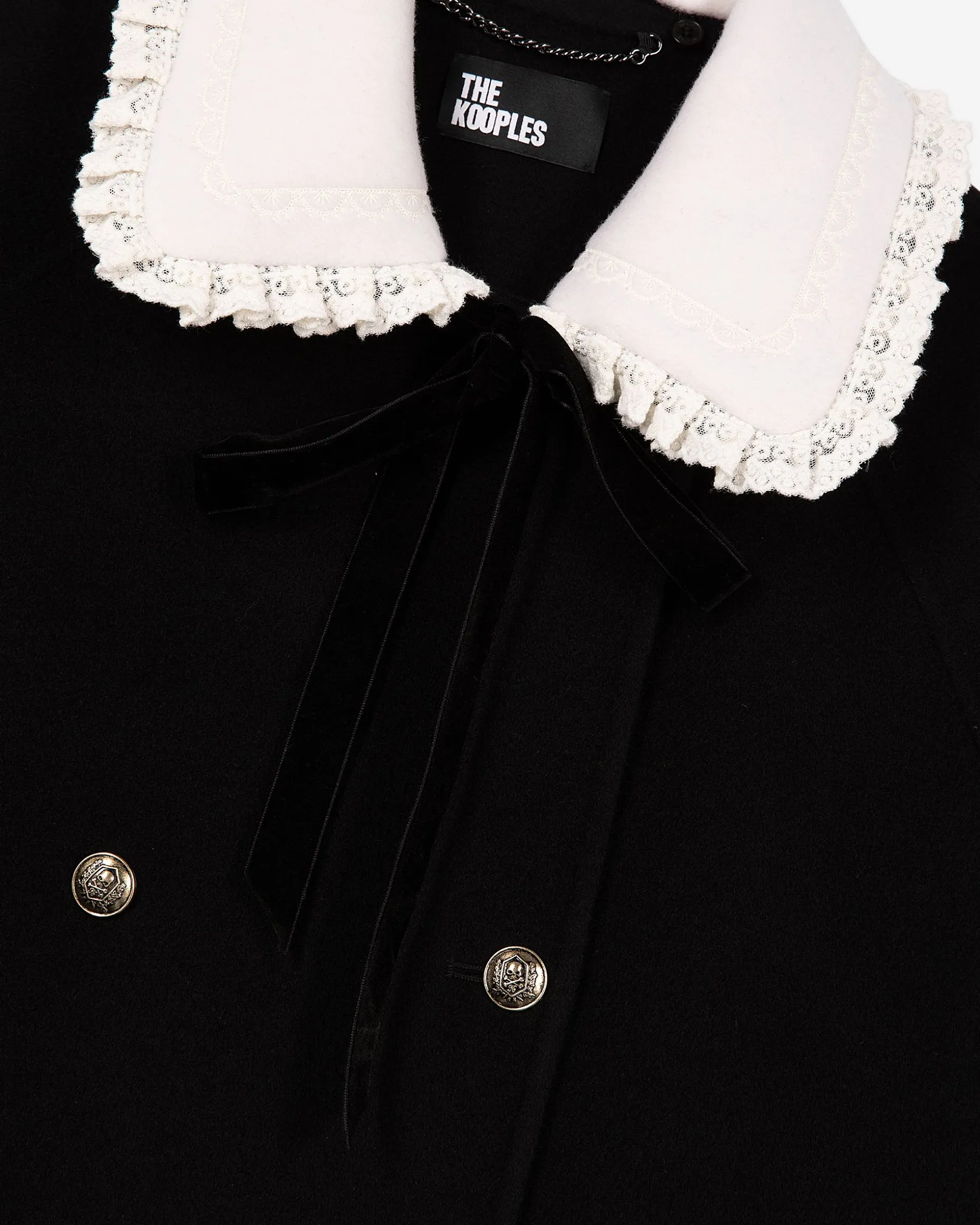 Manteau double face en laine mélangée noire