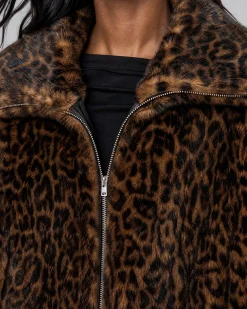 Manteau en fausse fourrure imprimé léopard