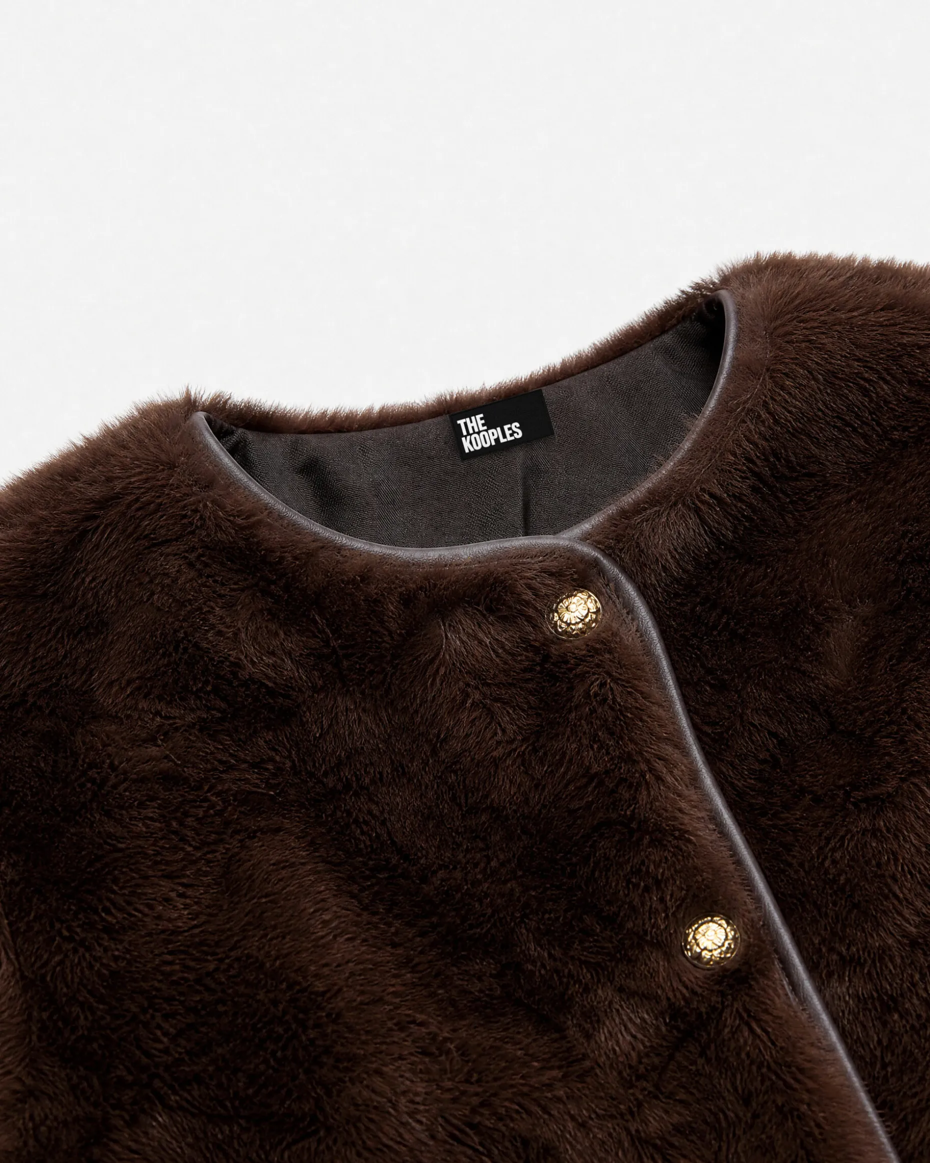 Manteau en fausse fourrure marron