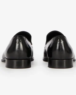 Mocassins en cuir brillant noirs