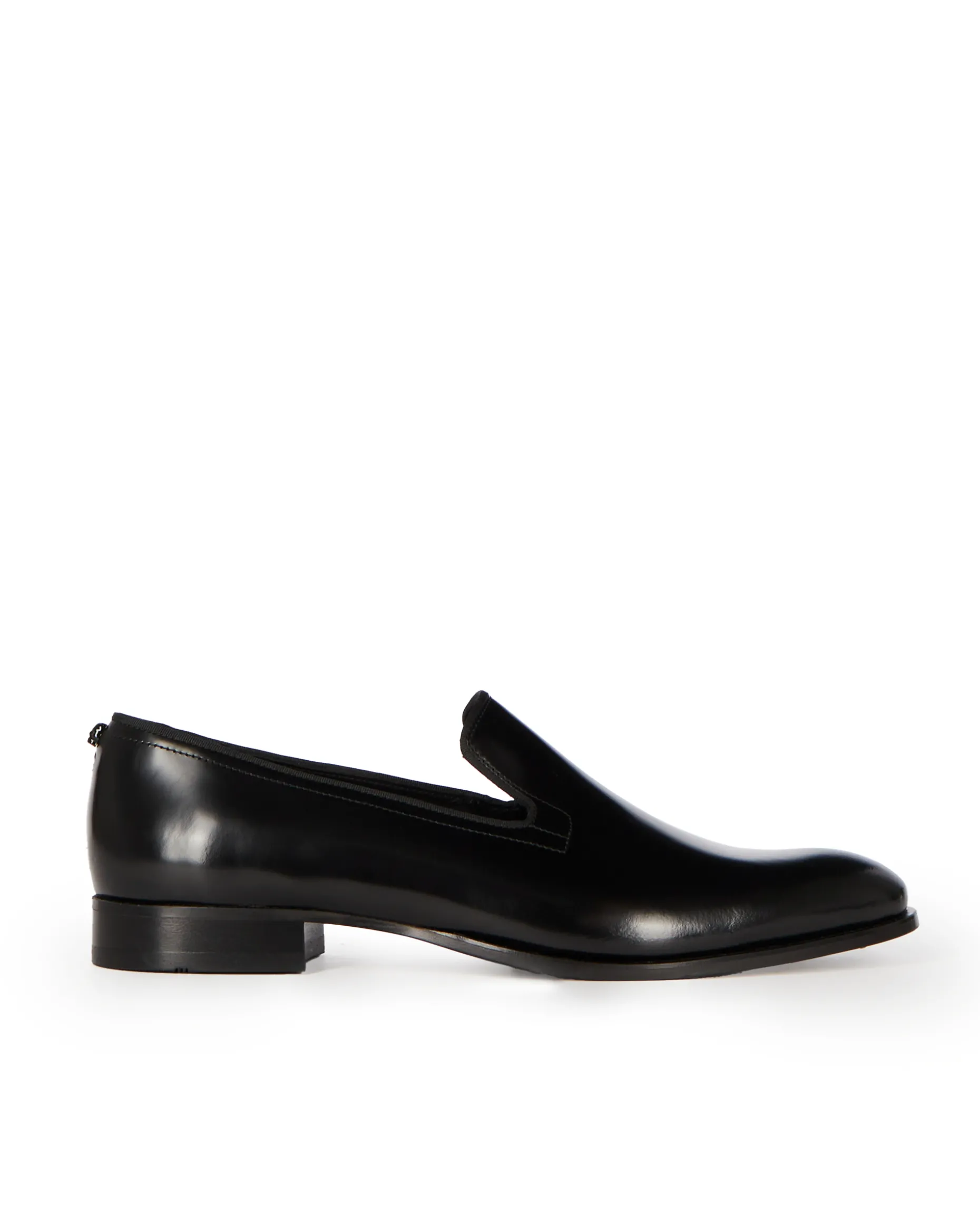 Mocassins en cuir brillant noirs