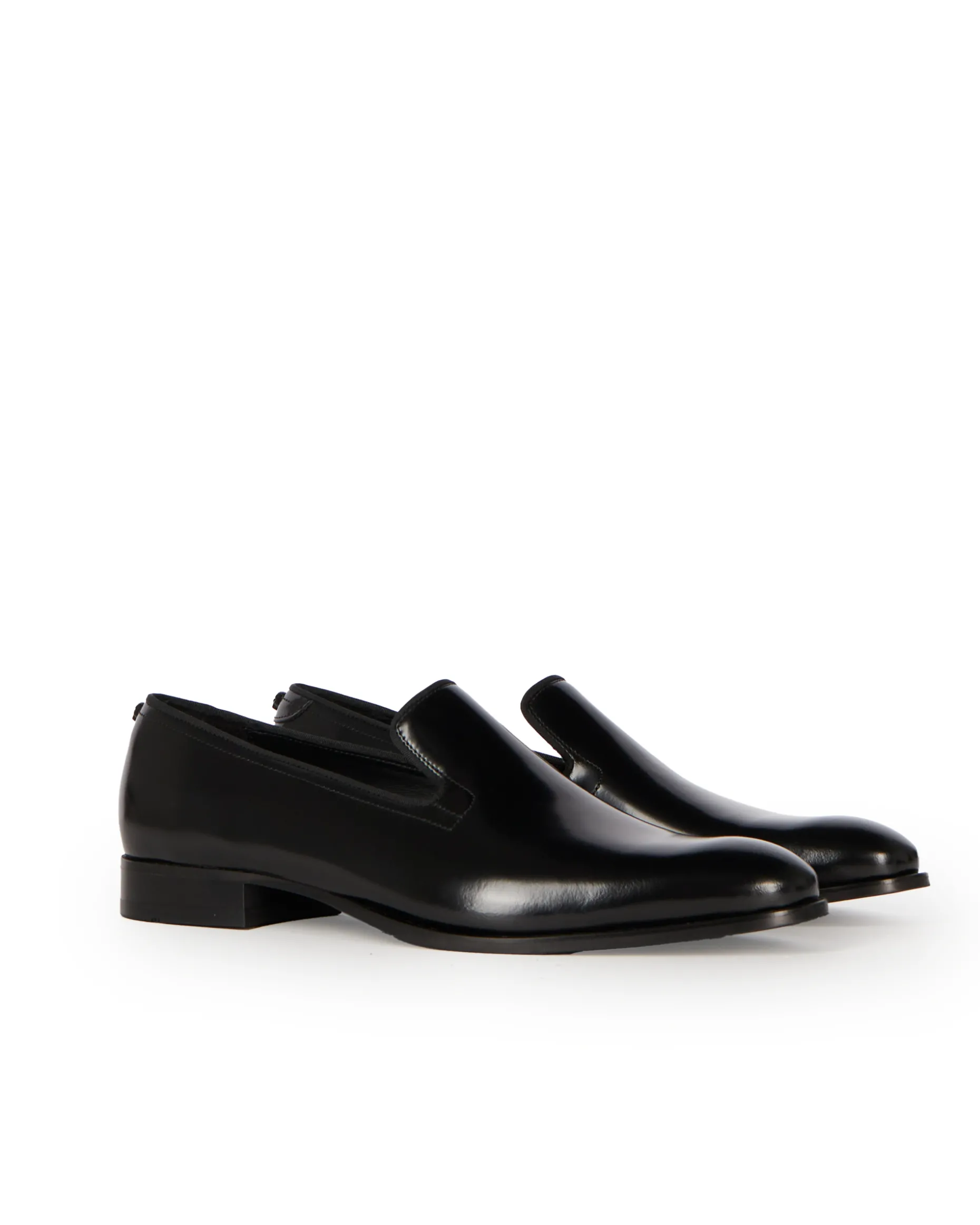 Mocassins en cuir brillant noirs