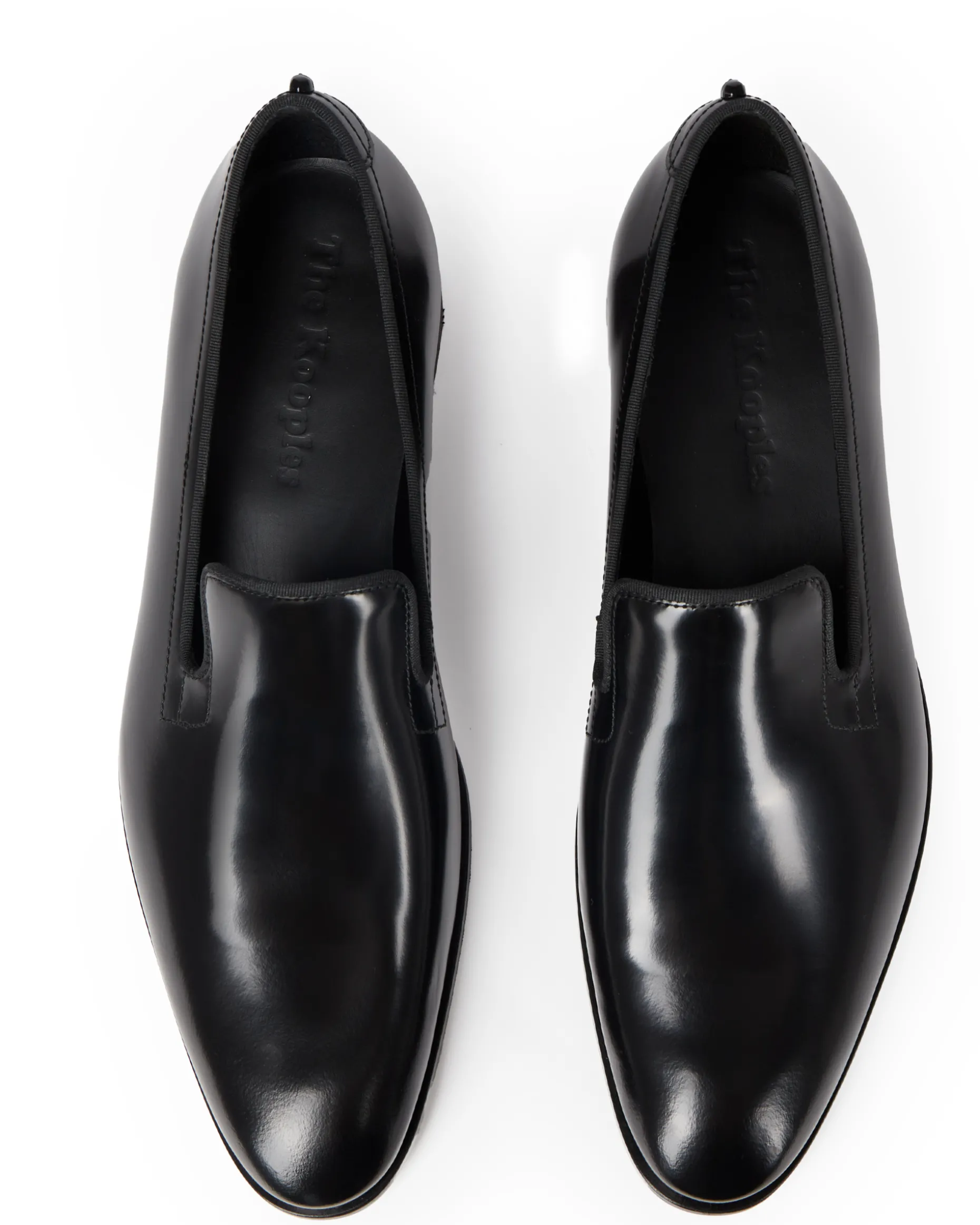 Mocassins en cuir brillant noirs