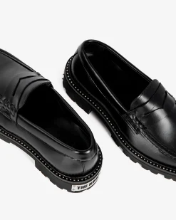 Mocassins en cuir noirs