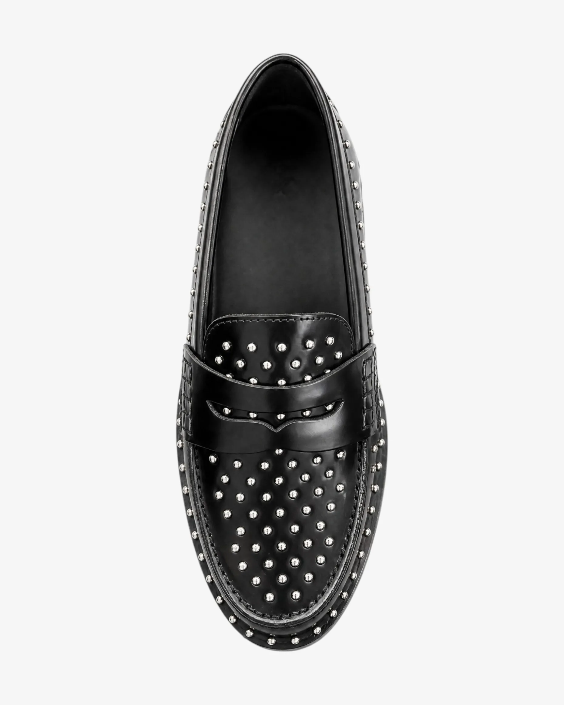 Mocassins à studs en cuir noirs