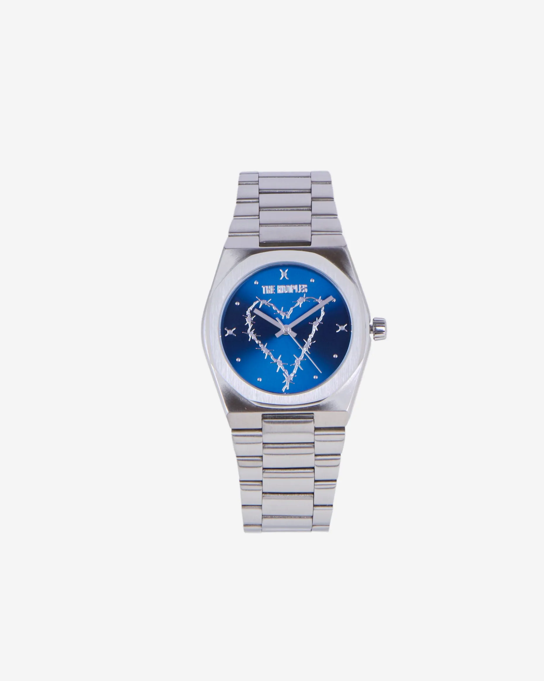 Montre avec coeur cadran bleu