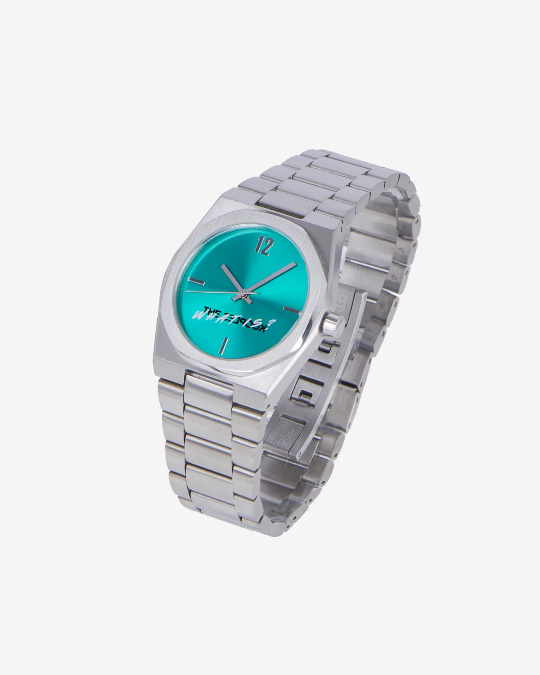 Montre What Is argentée cadran vert
