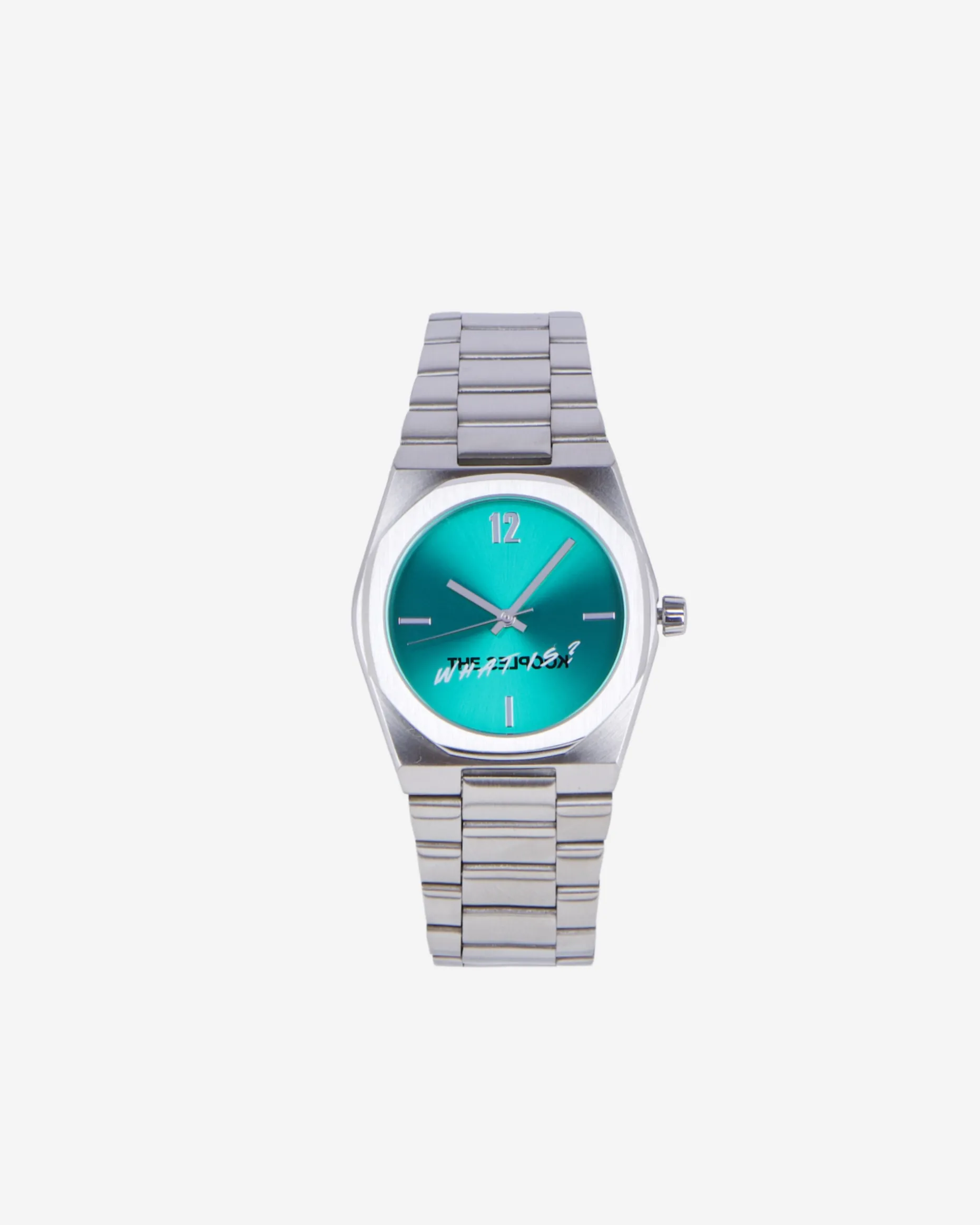 Montre What Is argentée cadran vert