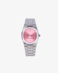 Montre What Is argentée cadran rose