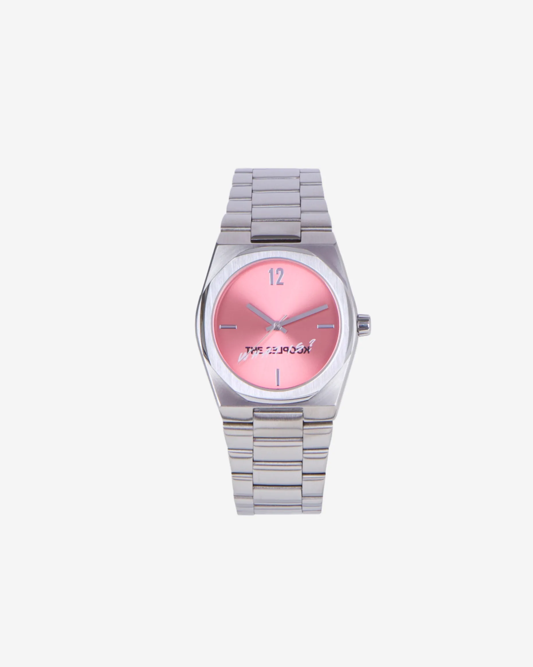 Montre What Is argentée cadran rose