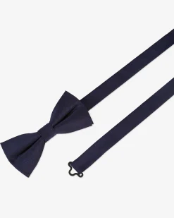 Nœud papillon en soie noir bleu marine