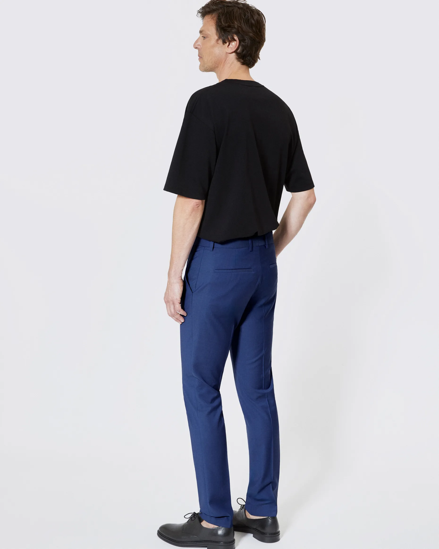 Pantalon de costume ajusté bleu
