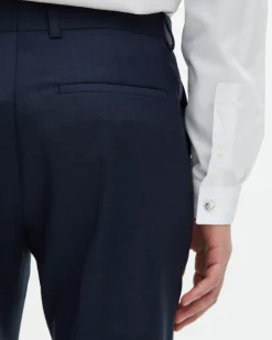 Pantalon de costume ajusté en laine marine