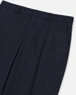 Pantalon de costume ajusté en laine marine