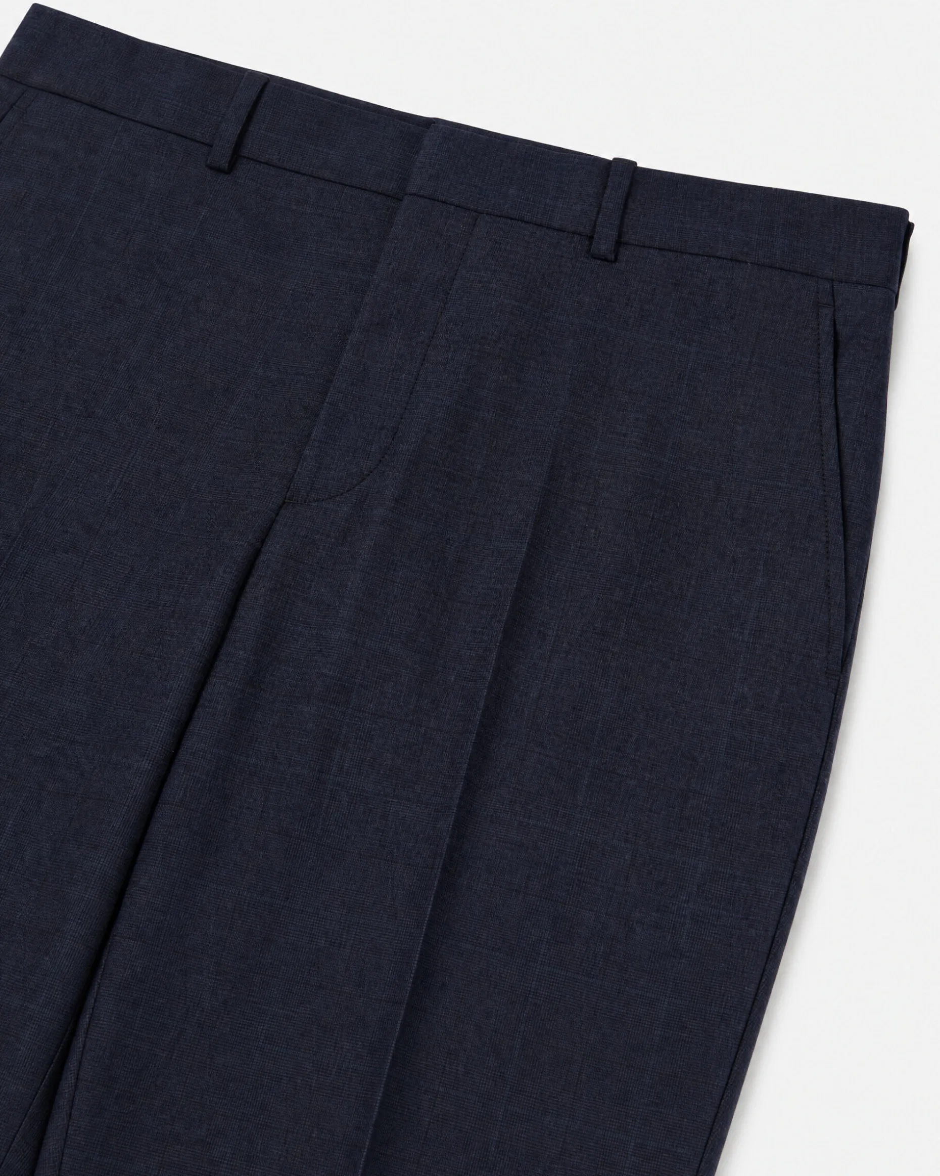 Pantalon de costume ajusté en laine marine