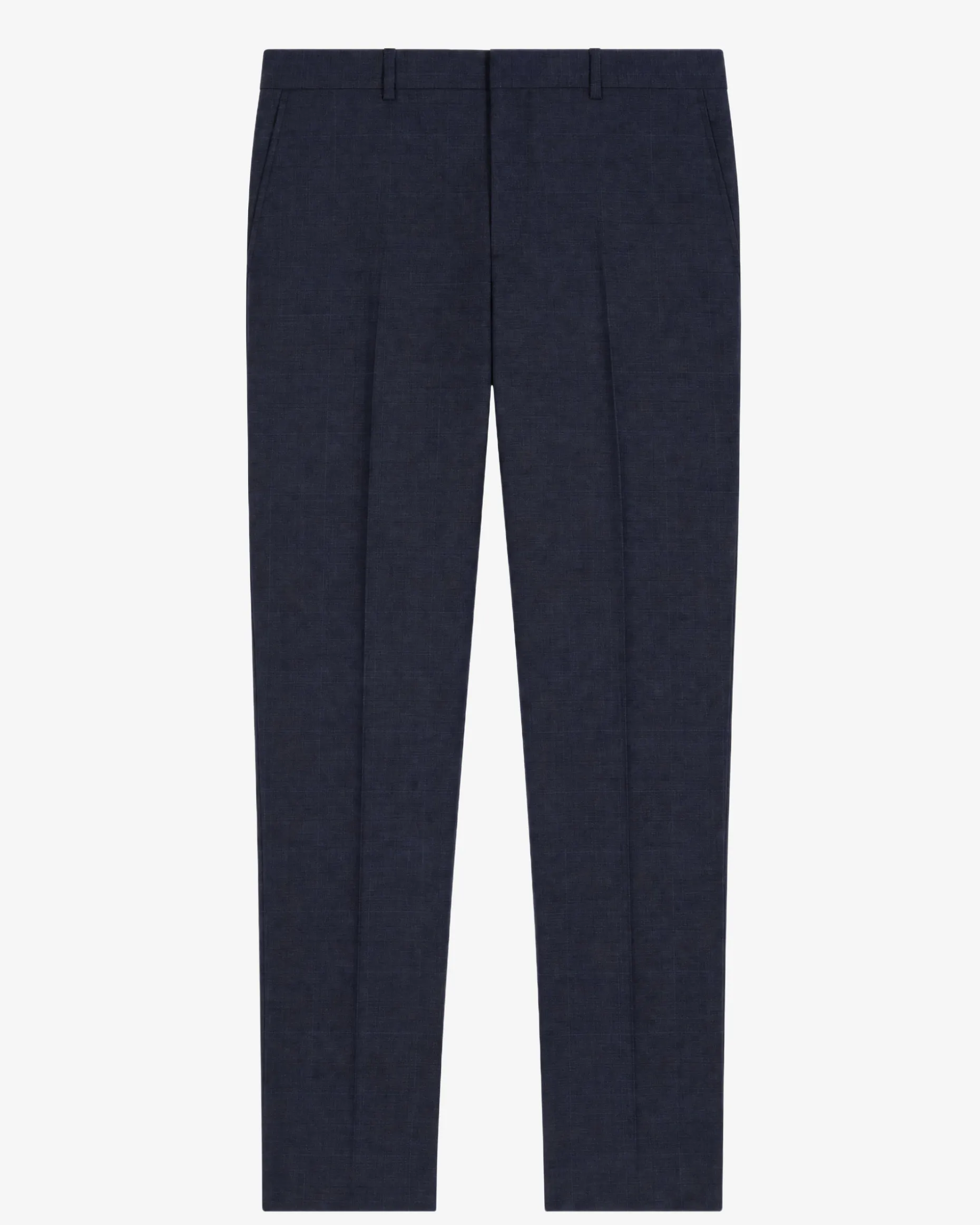 Pantalon de costume ajusté en laine marine