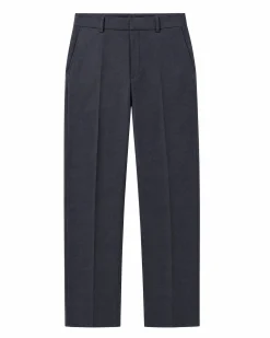 Pantalon de costume ajusté à tartan en laine marine