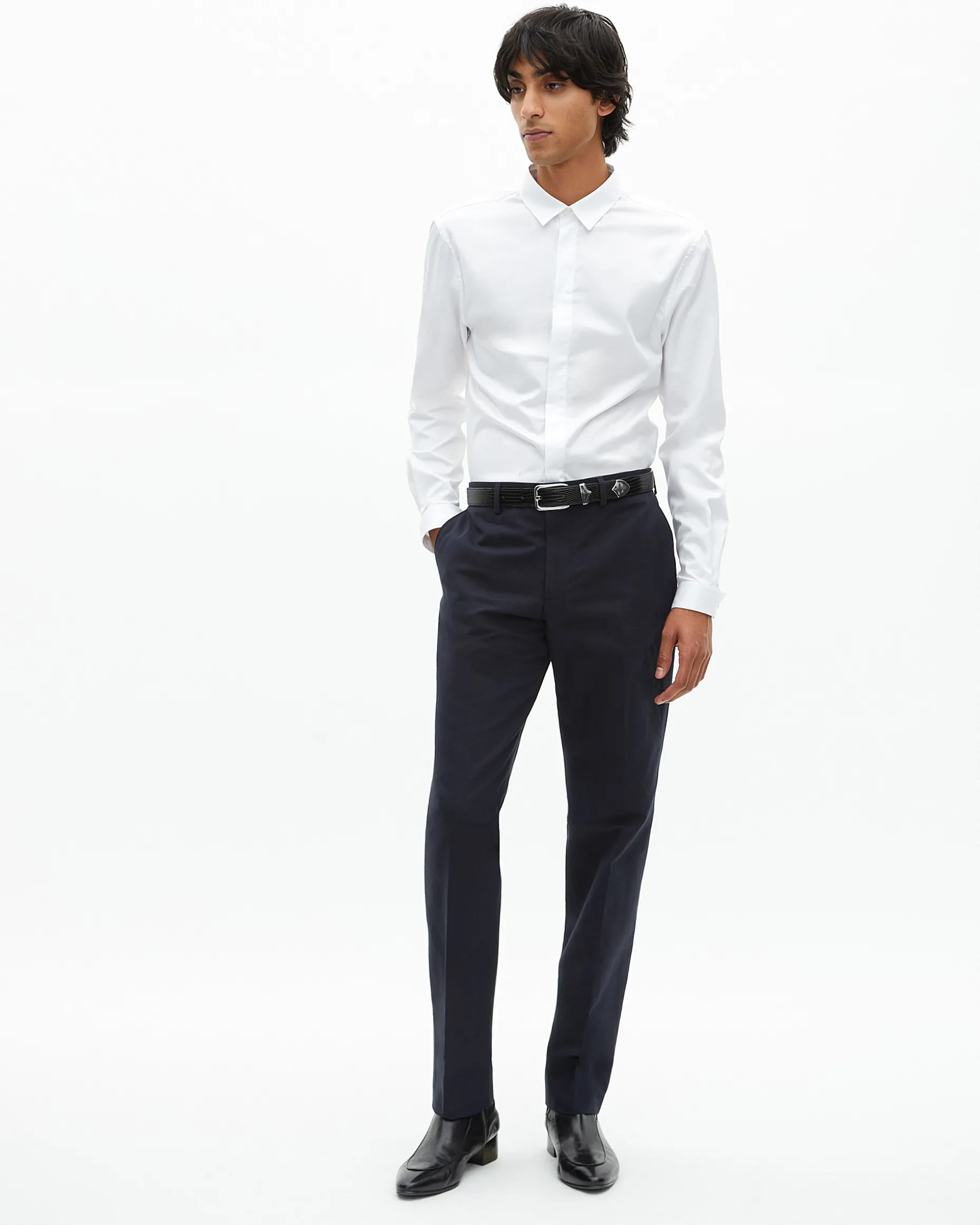 Pantalon de costume droit bleu marine