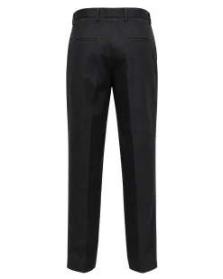 Pantalon de costume droit en laine noir