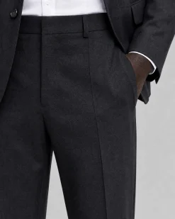 Pantalon de costume droit en laine gris anthracite