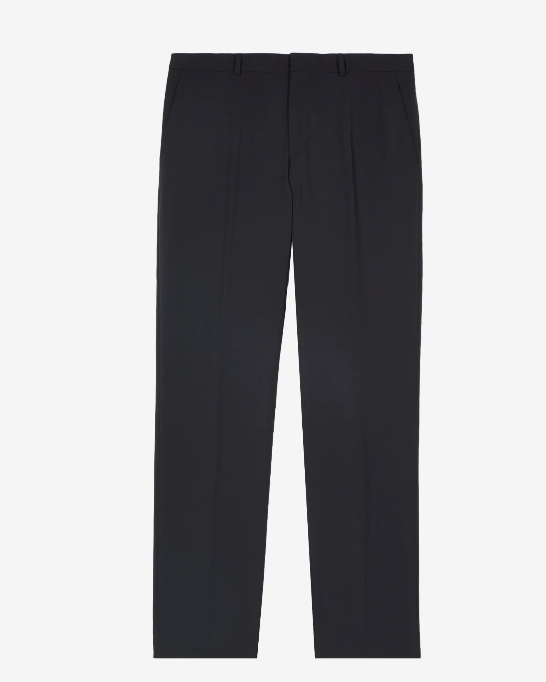 Pantalon de costume droit en laine marine