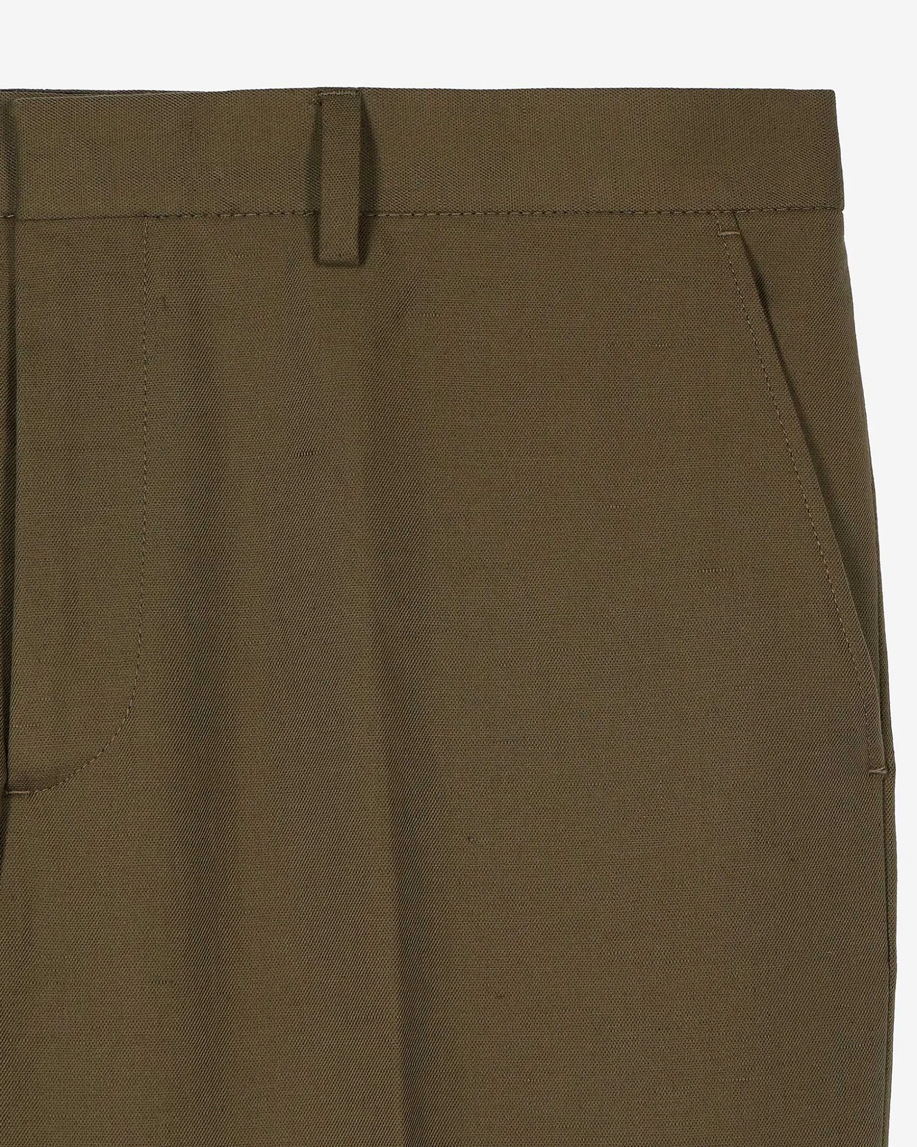 Pantalon de costume droit kaki