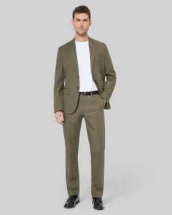 Pantalon de costume droit kaki