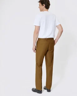 Pantalon de costume en coton lin bronze