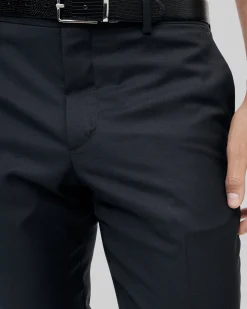 Pantalon de costume en laine ajusté bleu