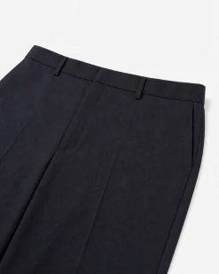 Pantalon de costume en laine droit marine