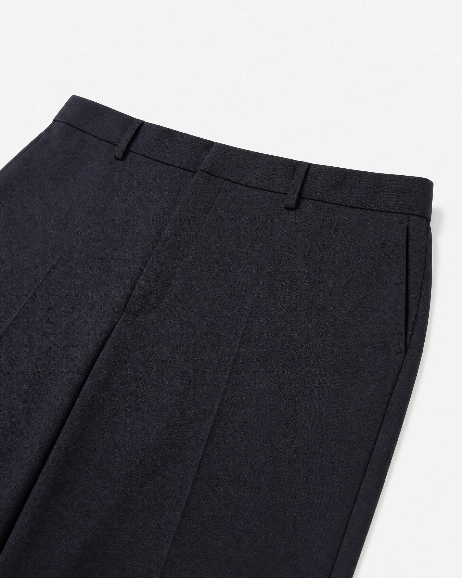 Pantalon de costume en laine droit marine