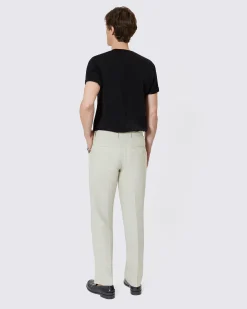 Pantalon de costume en lin beige