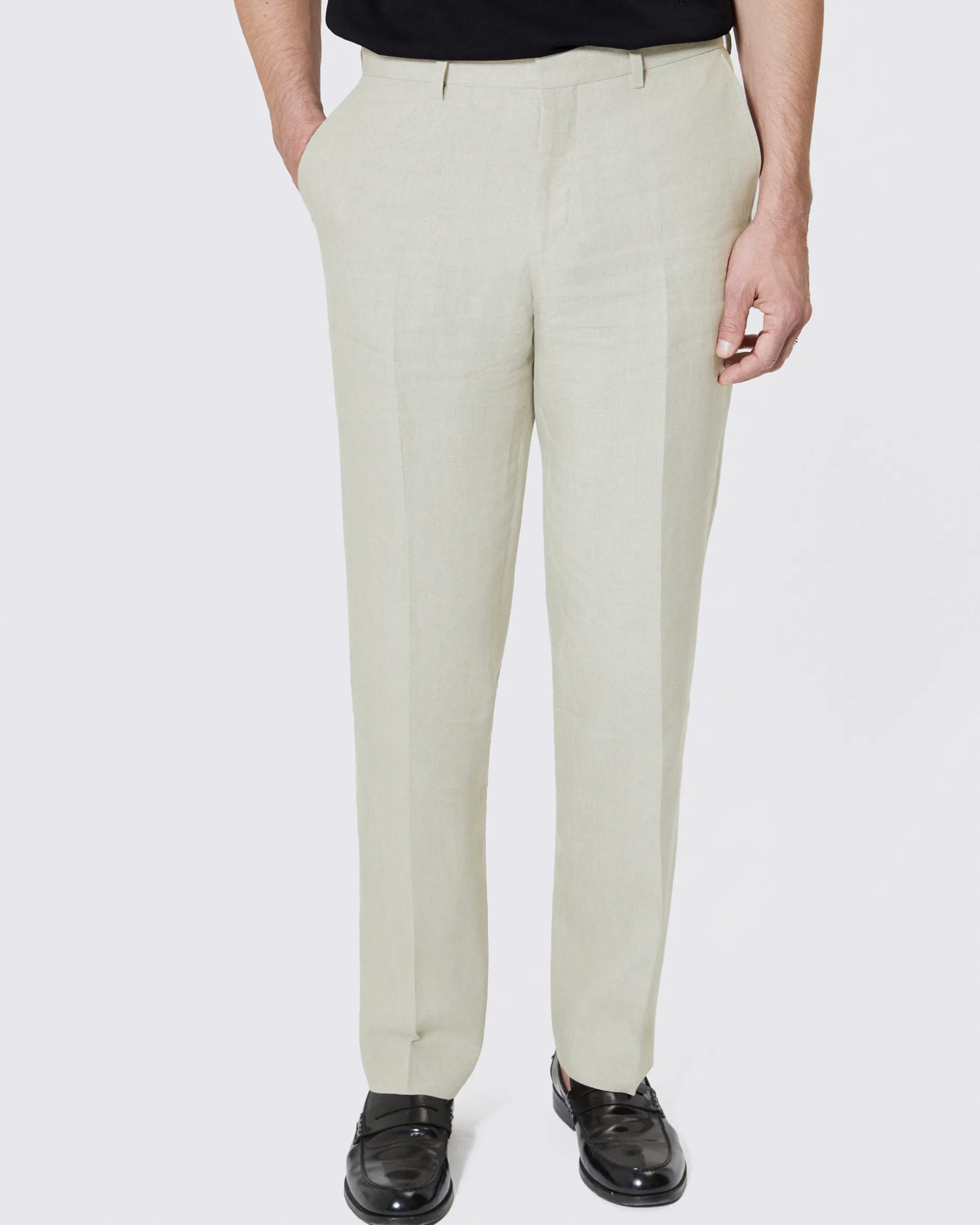 Pantalon de costume en lin beige