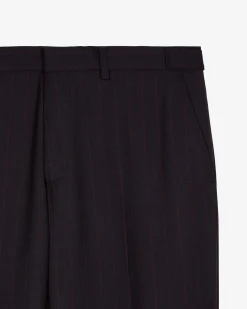 Pantalon de costume à rayures marine