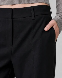 Pantalon de tailleur ajusté en laine noir