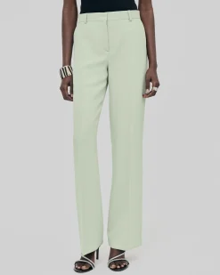 Pantalon de tailleur droit vert pastel