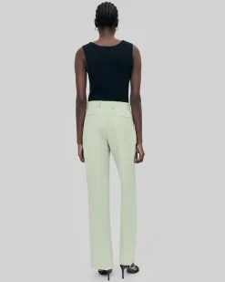 Pantalon de tailleur droit vert pastel