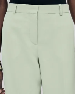 Pantalon de tailleur droit vert pastel