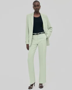 Pantalon de tailleur droit vert pastel