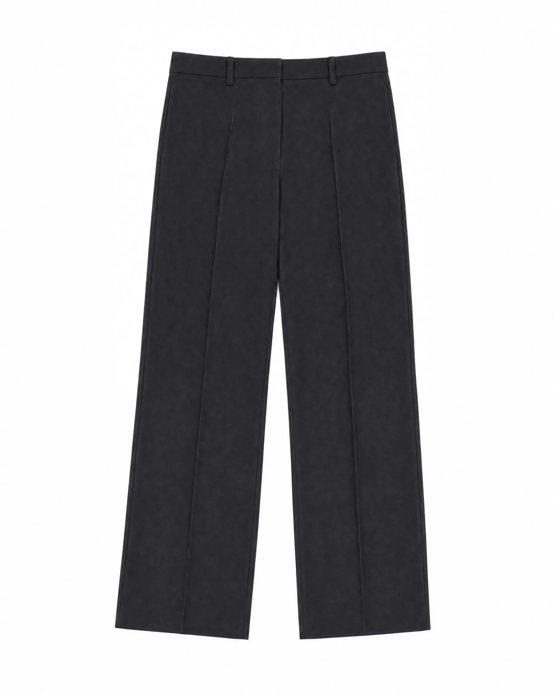Pantalon de tailleur large en laine noir