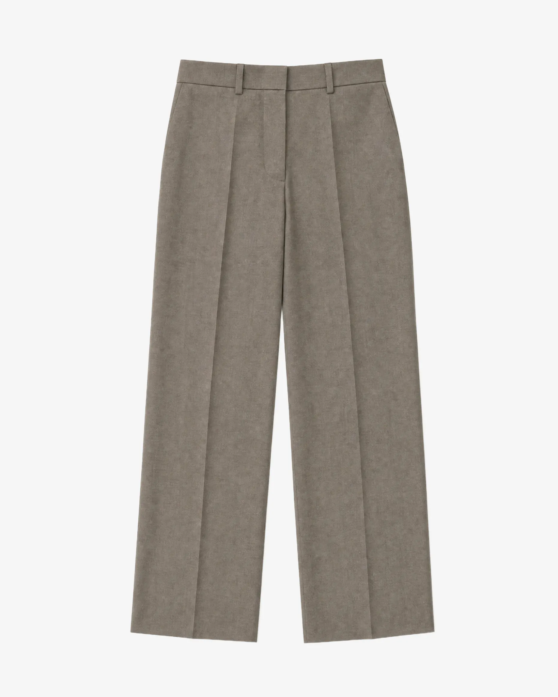 Pantalon de tailleur large en laine beige