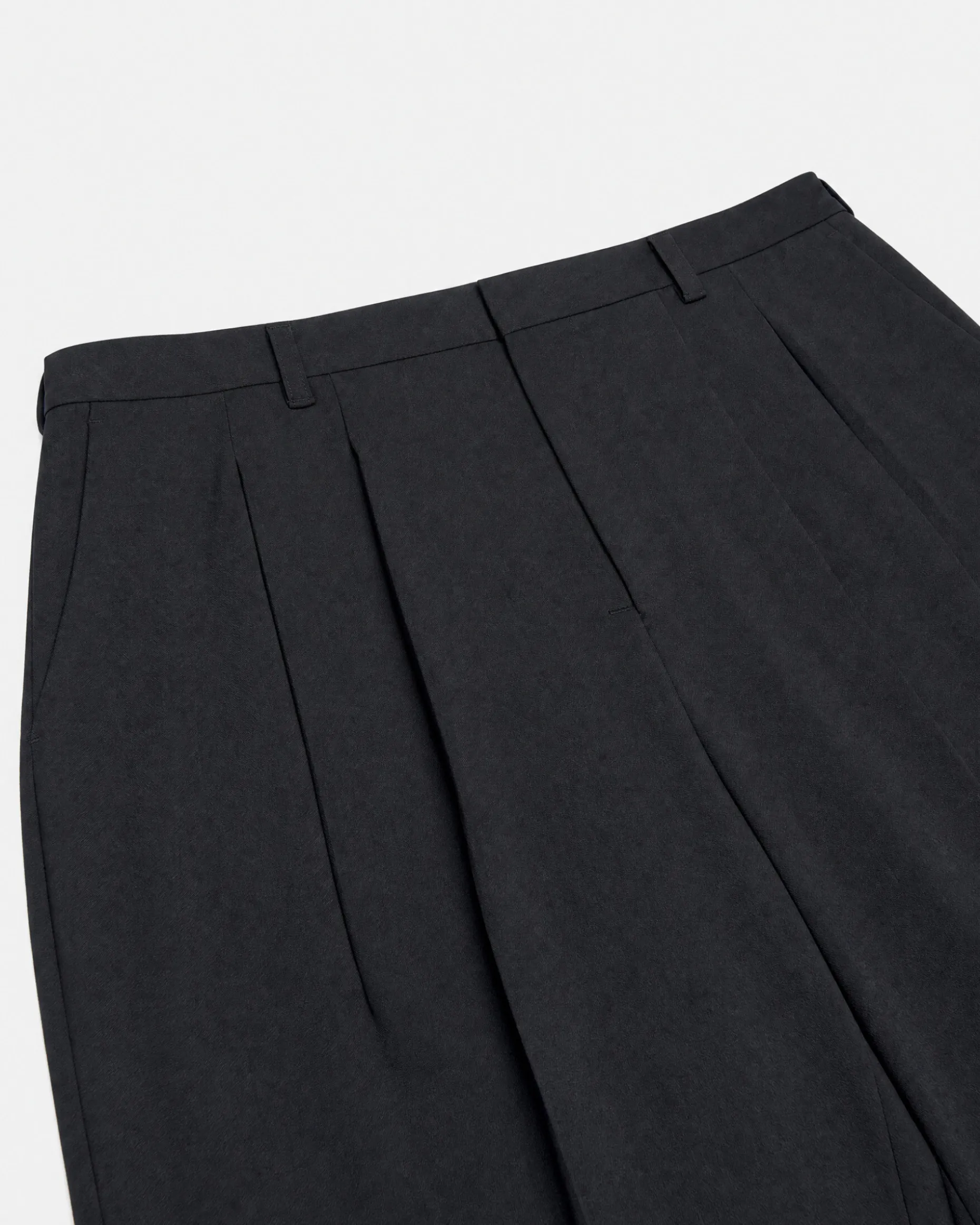 Pantalon de tailleur large en laine noir
