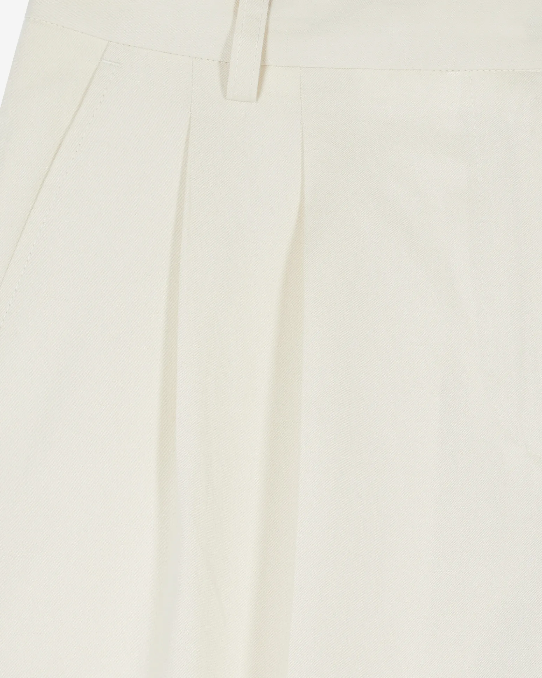 Pantalon de tailleur à pinces large en lin et coton écru