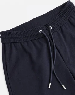 Pantalon droit en laine marine