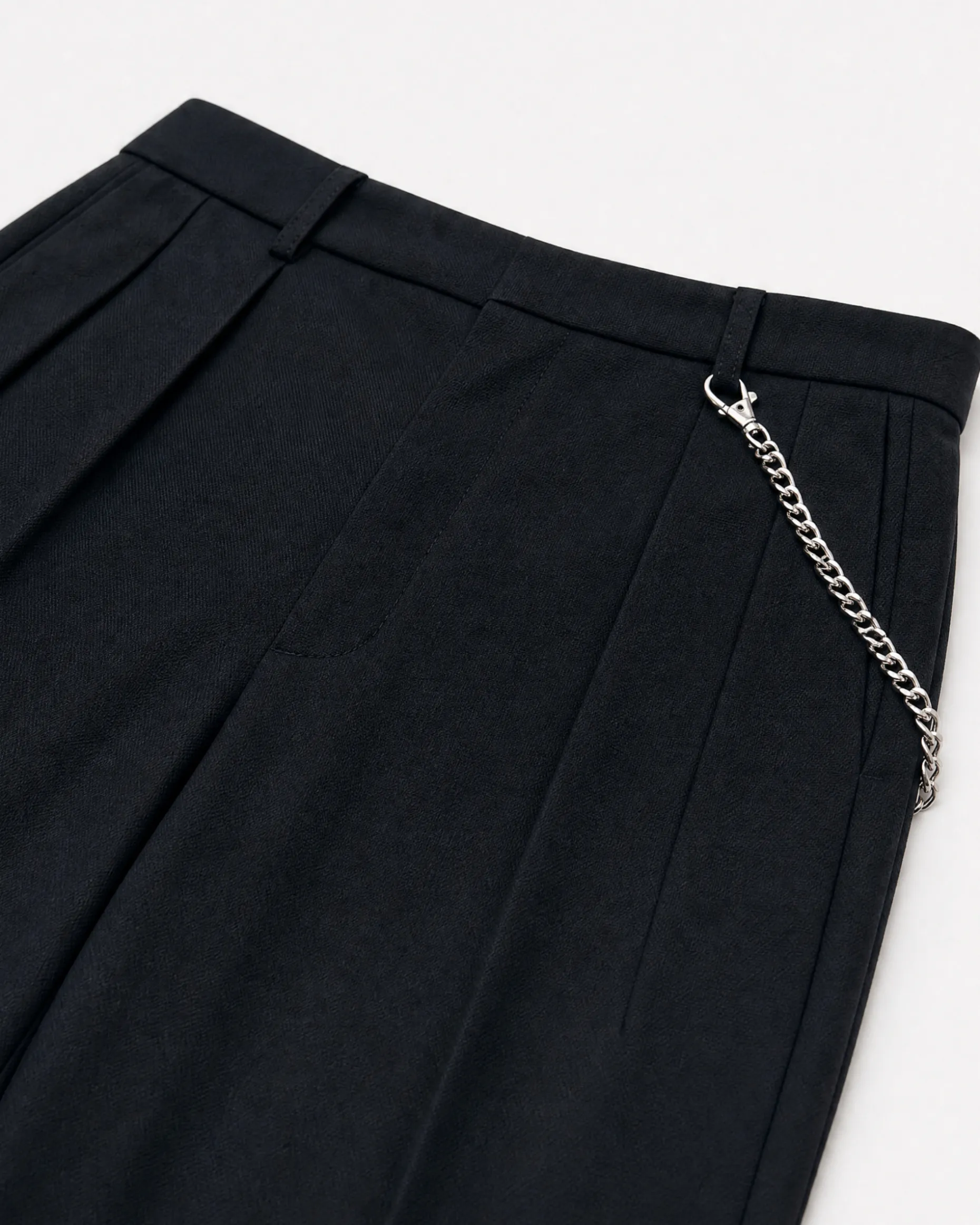 Pantalon en laine coupe large noir