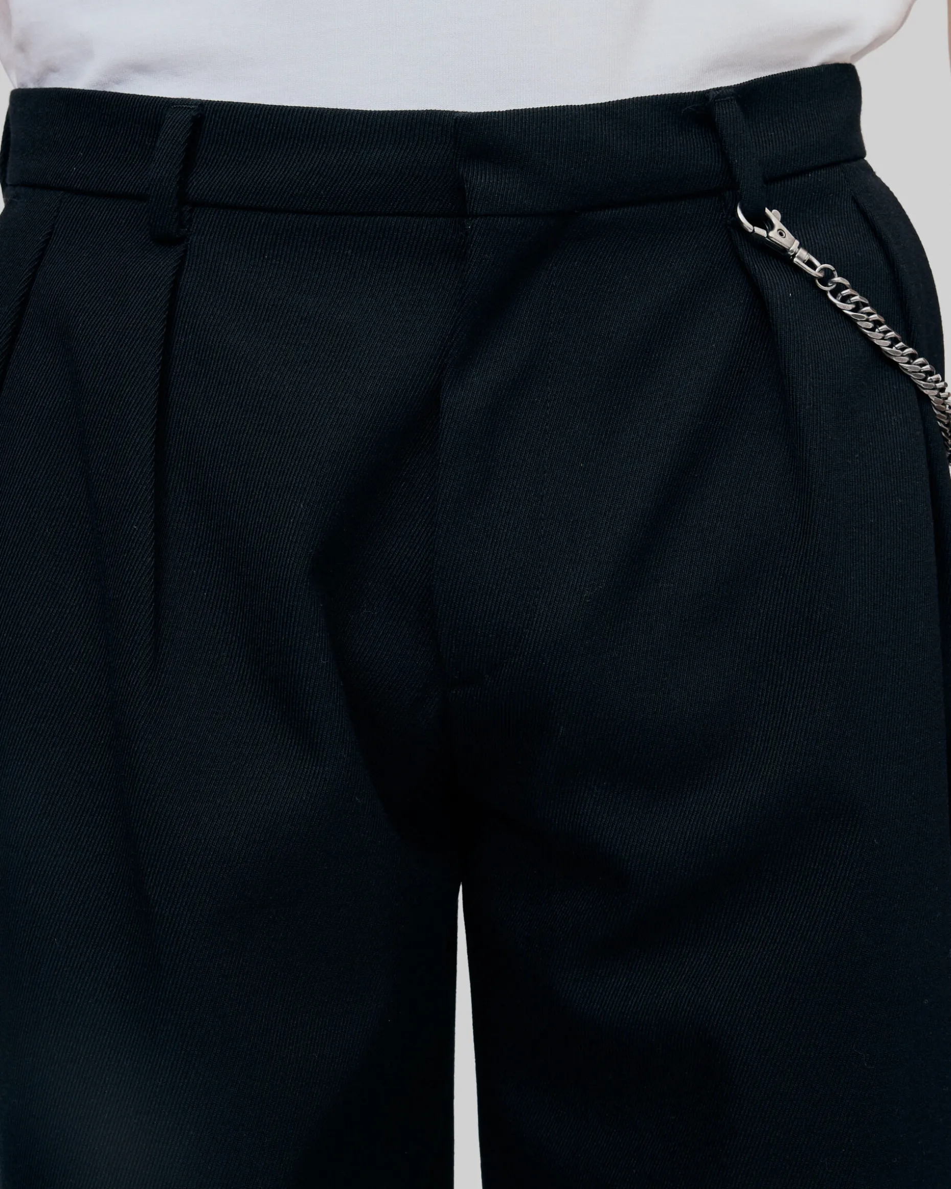 Pantalon en laine coupe large noir