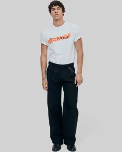 Pantalon en laine coupe large noir