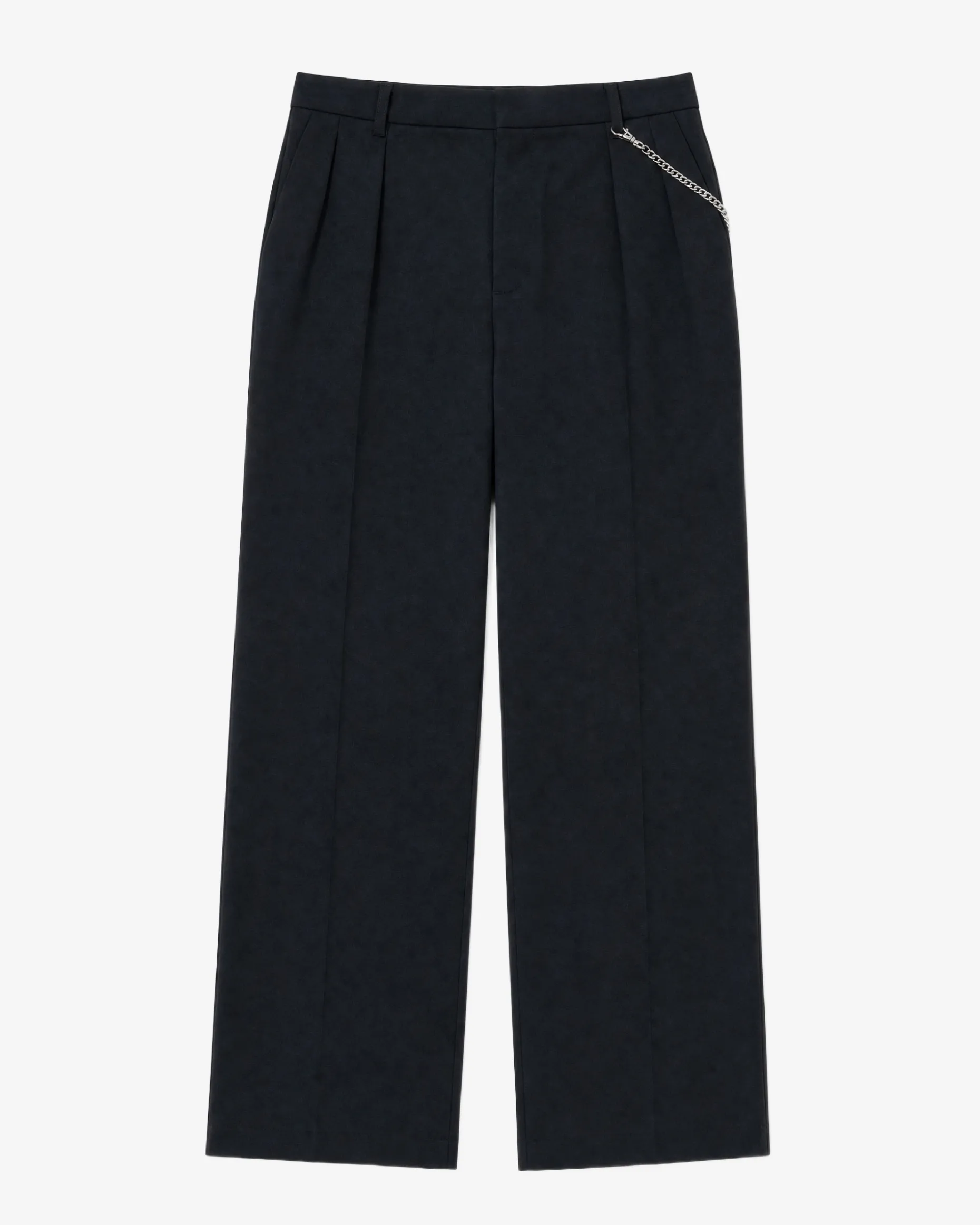 Pantalon en laine coupe large noir